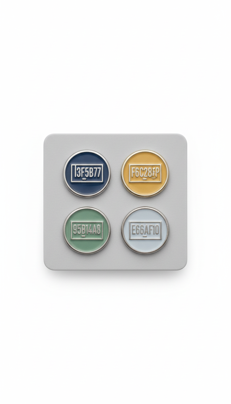 Enamel Pin Set Highlighting Key Projects