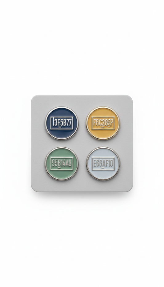 Enamel Pin Set Highlighting Key Projects
