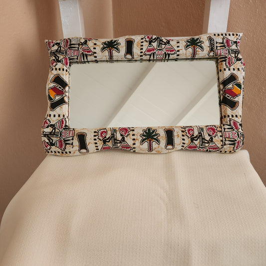 Handcrafted Africa Print Mirror